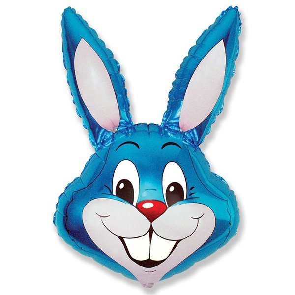 Фигурный шарик из фольги Кролик голубой 100смX56см