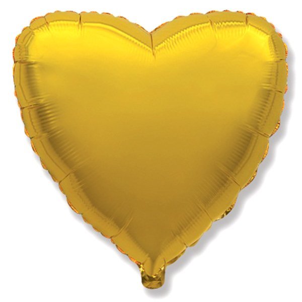 Фольгированный шарик без рисунка Мини сердце GOLD 9"/23см