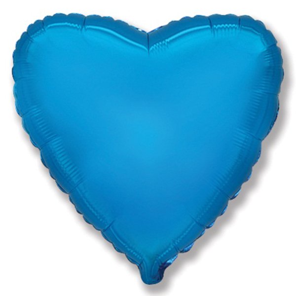 Фольгированный шарик без рисунка Сердце BLUE 18"/45см