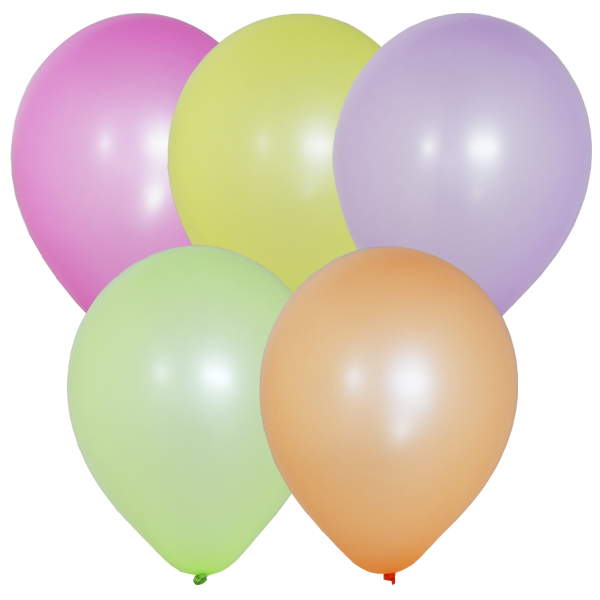 Воздушные шарики из латекса 10"/25см Флюорисцентные ассорти