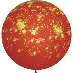 Воздушный шарик 36"/91см с 6ст. рис. (шелк) Декоратор CHERRY RED Салют