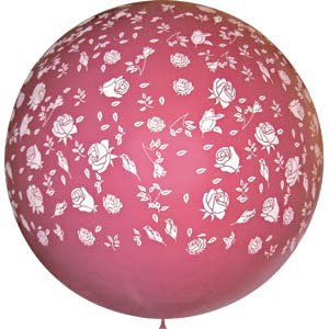 Воздушный шарик 36"/91см с 6ст. рис. (шелк) Декоратор FUCHSIA Розы