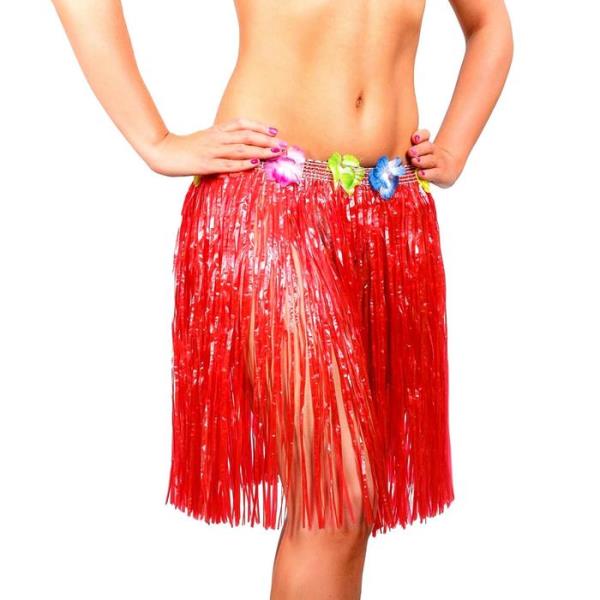 Гавайская юбка красная