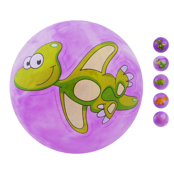 Мяч детский Динозаврики 25 см фиолетовый