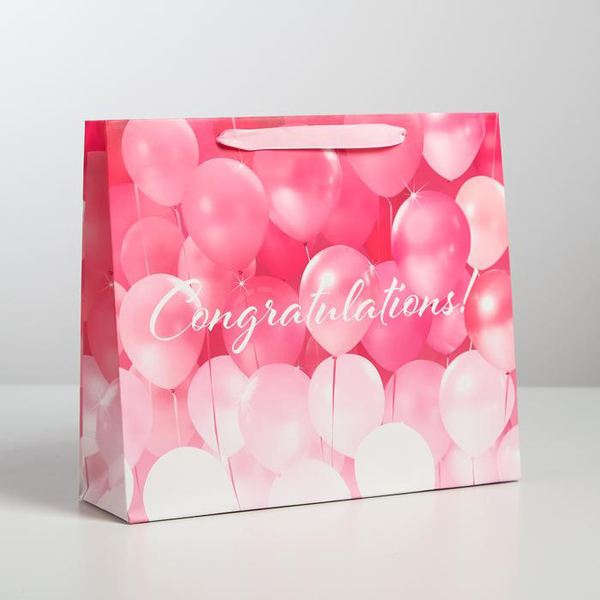 Ламинированный пакет  Congratulations!, M 30 × 26 × 9 см