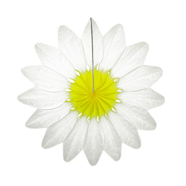 Бумажное украшение Цветок белый 36см