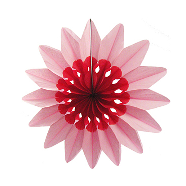 Бумажное украшение Цветок розовый 36см