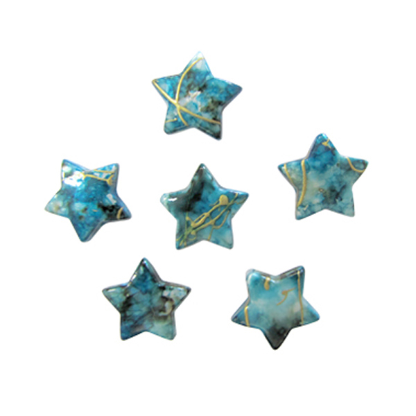 Декоративные бусины Звезды бирюзовые 2,3см х 1,8см