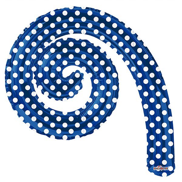 Фольгированный шарик Спираль ROYAL BLUE в горошек 14"/36см