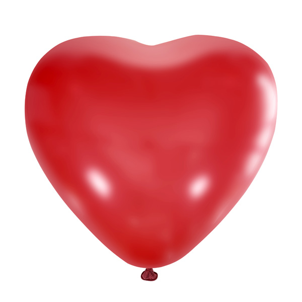 Воздушные шарики сердечки 15"/38см Пастель RED
