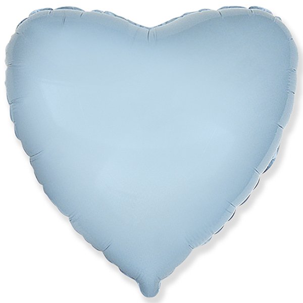 Фольгированный шарик без рисунка Сердце Пастель LIGHT BLUE 18"/45см