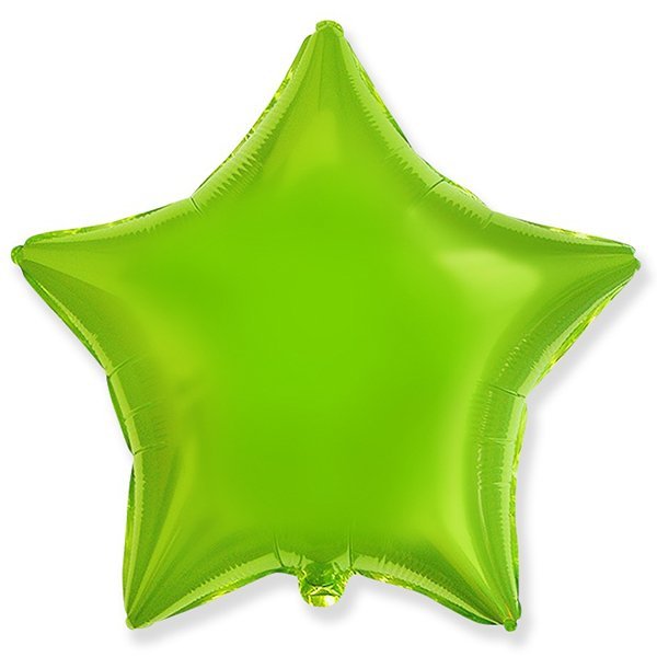 Фольгированный шарик без рисунка Звезда LIME GREEN 18"/45см