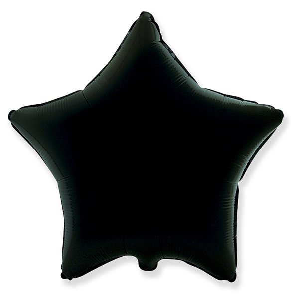 Фольгированный шарик без рисунка Звезда BLACK 18"/45см