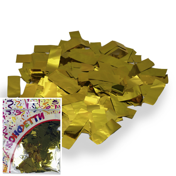 Конфетти фольгированное Прямоугольники золото 2*5см 100гр
