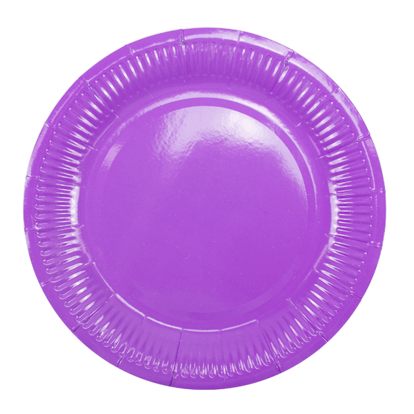 Тарелки бумажные ламинированные Purple 18см 6шт