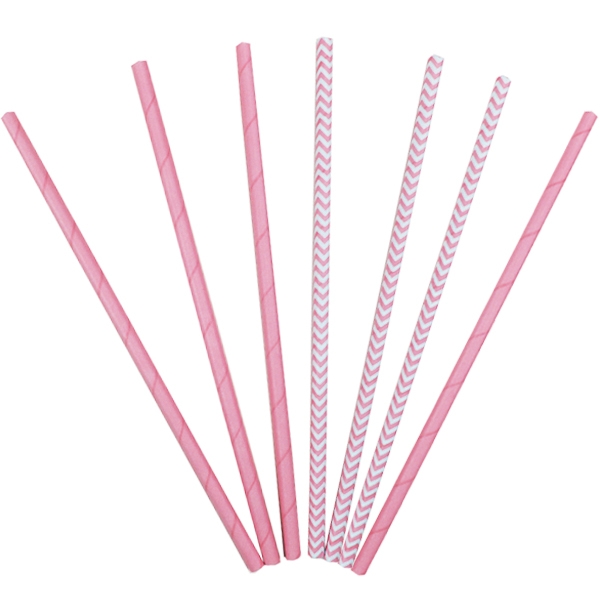 Трубочки бумажные ассорти Pink 12(6+6)шт