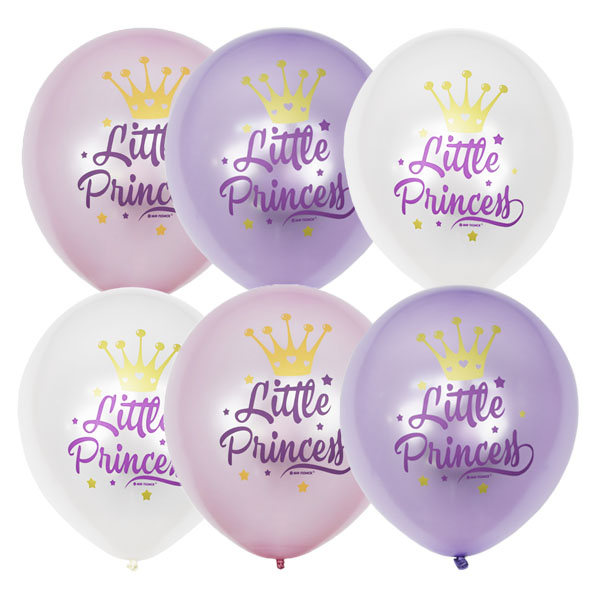 Воздушные шарики 12"/30см с 1ст. 2цв. рис. (шелк) Перламутр Little Princess