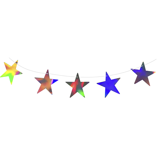 Праздничная гирлянда Звезды голография 200см