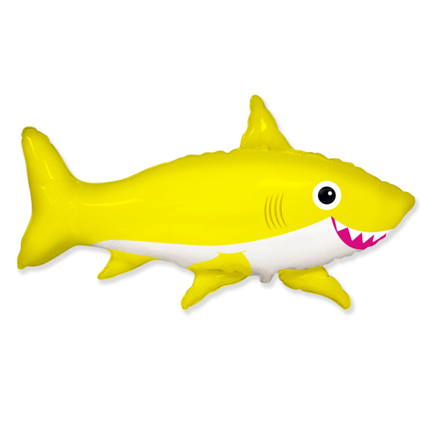 Фигурный шарик из фольги Акула желтая 60см X 100см