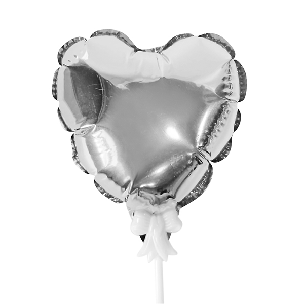 Воздушный шарик самодув Сердце Silver 15см