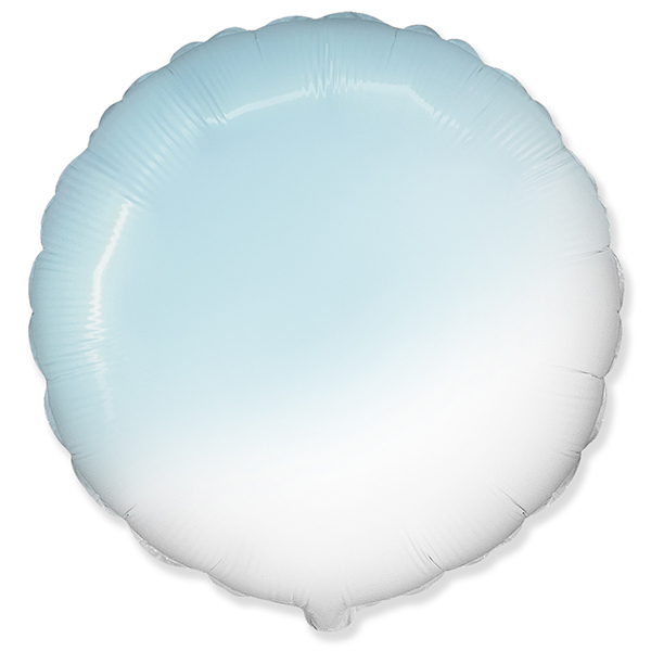 Фольгированный шарик без рисунка Круг градиент BLUE 18"/45см