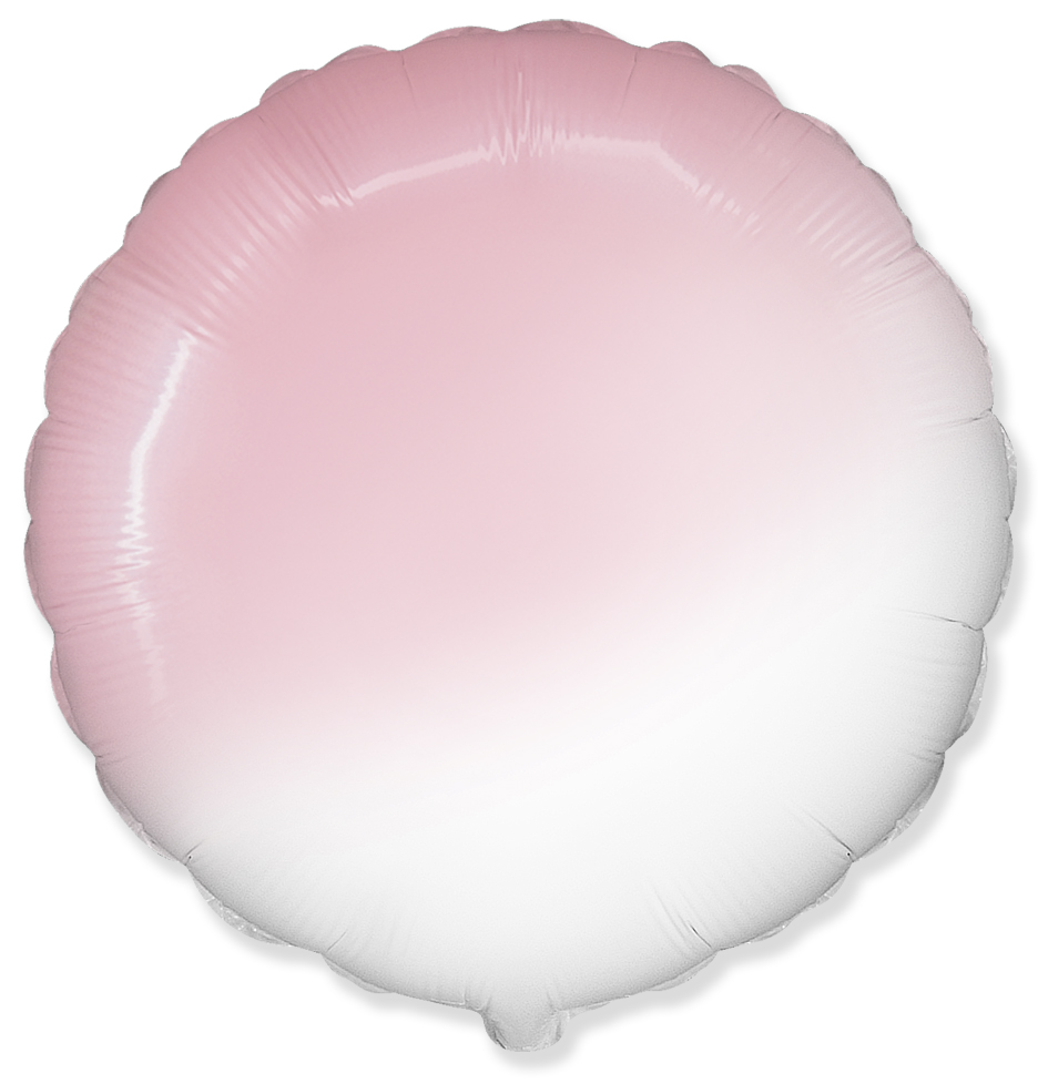 Фольгированный шарик без рисунка Круг градиент PINK 18"/45см