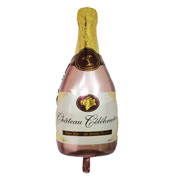 Фигурный шарик из фольги Шампанское Pink 49см Х 98см