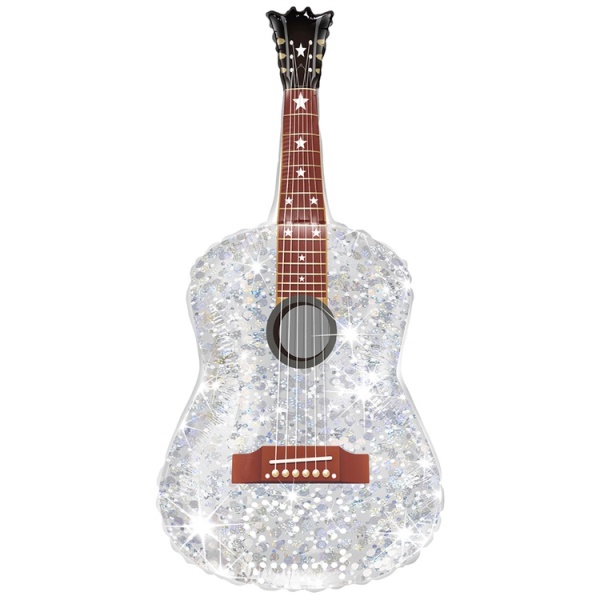 Фольгированный шар фигура Гитара блеск 35"/89 см