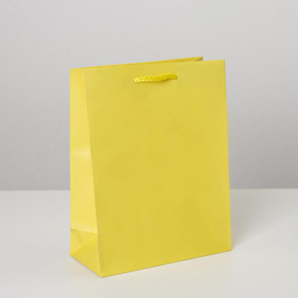 Ламинированный пакет «Жёлтый», MS 18 х 23 х 8 см