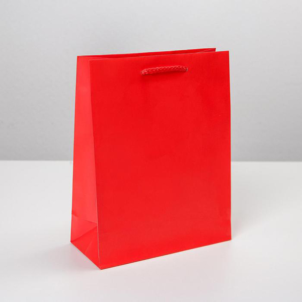 Ламинированный пакет «Красный», MS 18 х 23 х 8 см