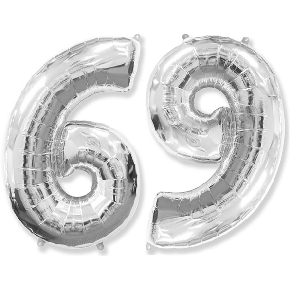 Фольгированный шар Цифра 6 серебро 40"/102см