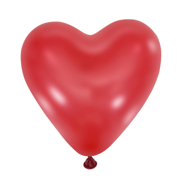 Воздушные шарики сердечки 5"/13см Декоратор CHERRY RED