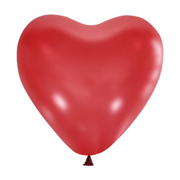 Воздушные шарики сердечки 10"/25см Пастель RED
