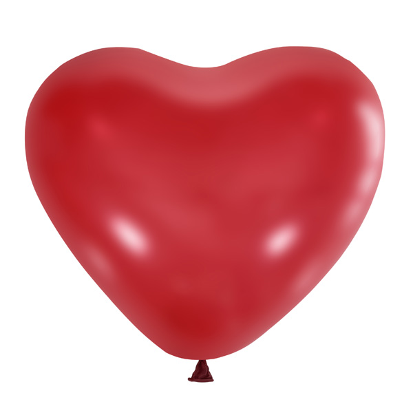 Воздушные шарики сердечки 10"/25см Декоратор CHERRY RED