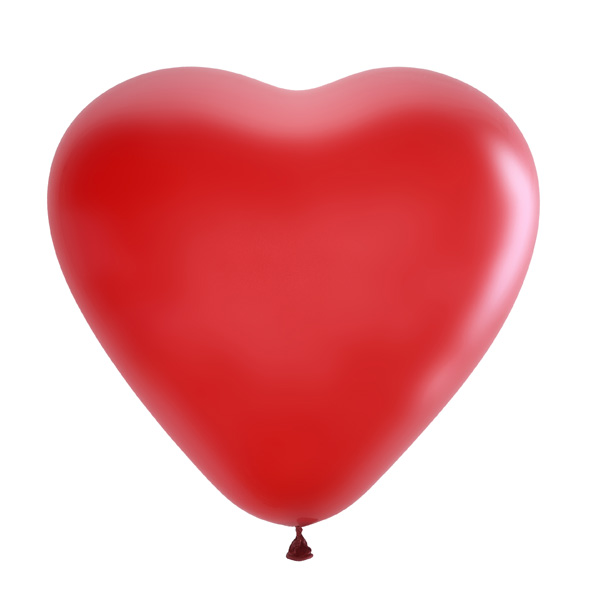 Воздушные шарики сердечки 15"/38см Декоратор CHERRY RED