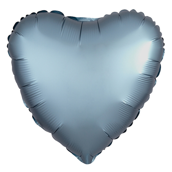 Воздушный шарик из фольги Сердце Мистик Стальной Синий 18"/45см