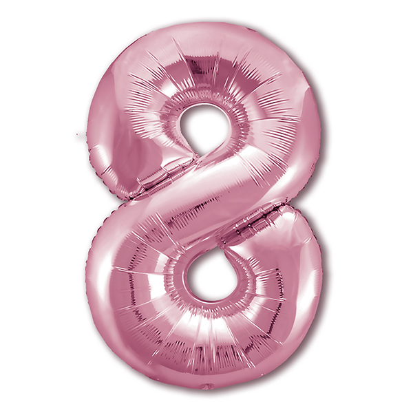 Фигурный шарик из фольги Цифра 8 Фламинго 40"/102см