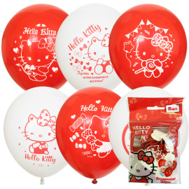 Воздушные шарики 12"/30см ассорти рис. «Hello Kitty» 