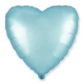 Фольгированный шарик без рисунка Сердце Пастель сатин BLUE 18"/45см