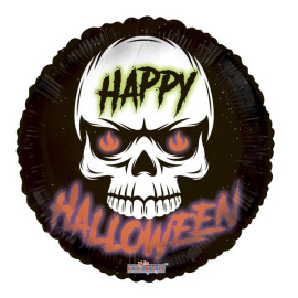 Фольгированный шар Круг Halloween Череп 18"/45см