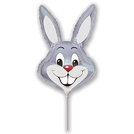 Воздушный шарик из фольги Мини фигура Кролик серый 42см х 24см