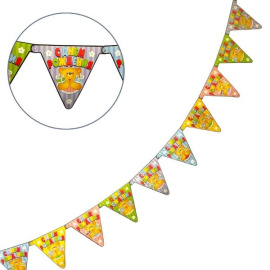 Праздничная гирлянда-флажки СДР Мишка 200см