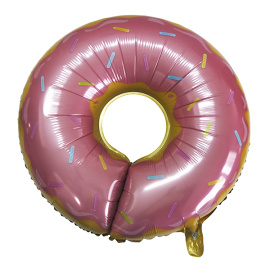 Фигурный шарик из фольги Пончик розовый 25"/63см
