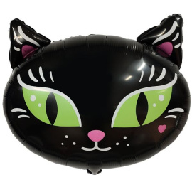 Фигурный шарик из фольги Кошка Черная 64см х 65см