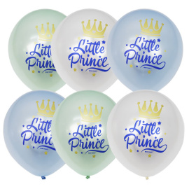 Воздушные шарики 12"/30см с 1ст. 2цв. рис. (шелк) Перламутр Little Prince