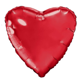 Воздушный шарик из фольги Сердце Красный Глянец 19"/45 см