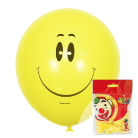 Воздушные шары 12"/30см Пастель YELLOW рис. Смайл