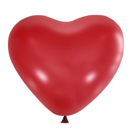 Воздушные шарики сердечки 12"/30см Декоратор CHERRY RED