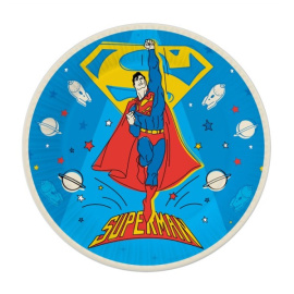 Тарелки бумажные Супермен желтый лого 18см