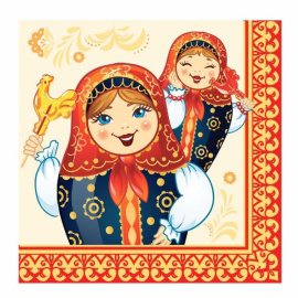 Салфетки Матрешки 33х33см